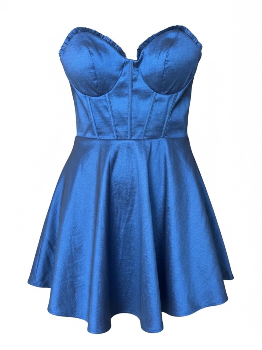 B. Darlin Navy Blue Strapless Fit-and-Flare Dress